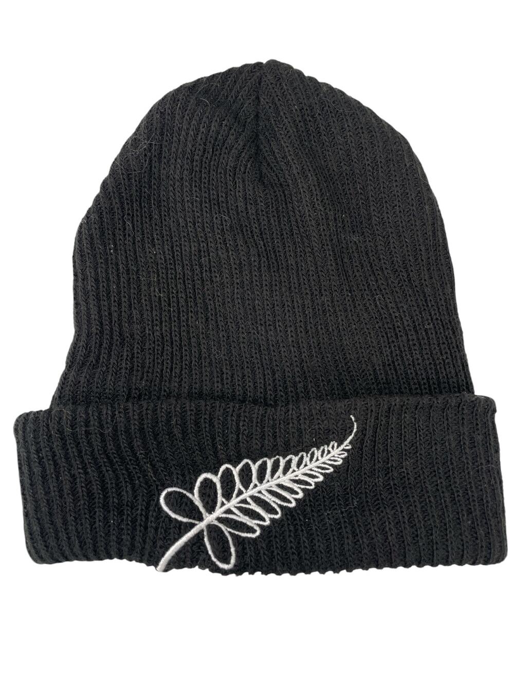 Adidas ABS Woolie Black Ribbed Knit Emboidered Cuffed Bonnet Beanie Hat OS